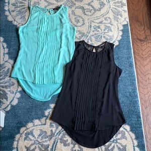 Bundle of 2 dressy tanks - teal and black